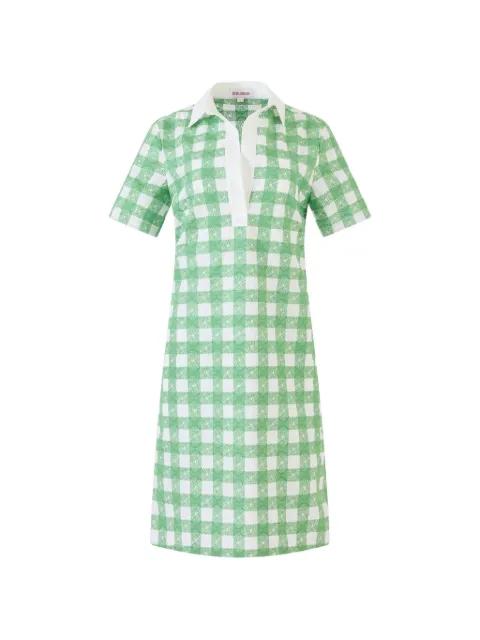 embroidered gingham short dress by ROSIE ASSOULIN
