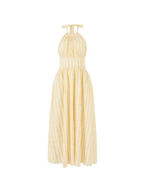 halter check midi dress by ROSIE ASSOULIN