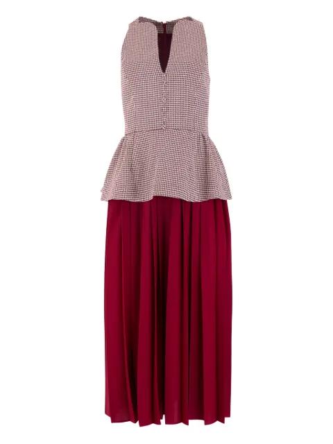 peplum houndstooth-pattern midi dress by ROSIE ASSOULIN