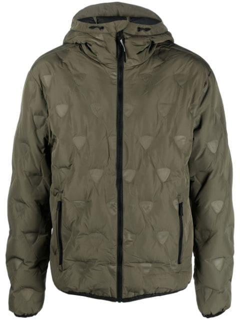 logo-print padded zip-up jacket by ROSSIGNOL