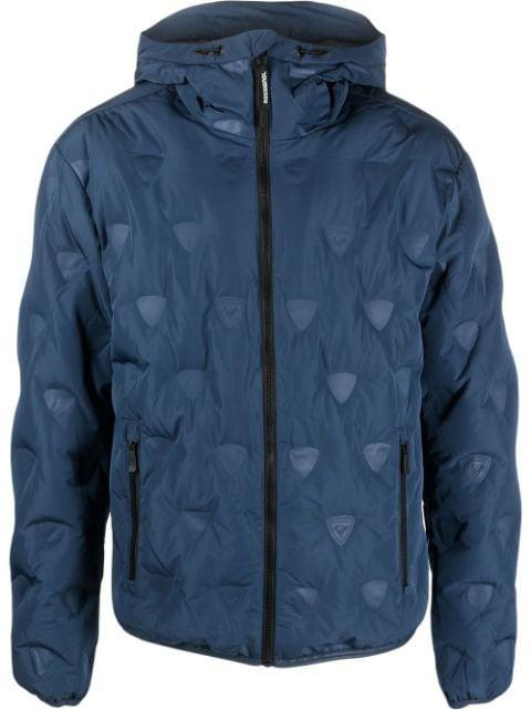 logo-print padded zip-up jacket by ROSSIGNOL