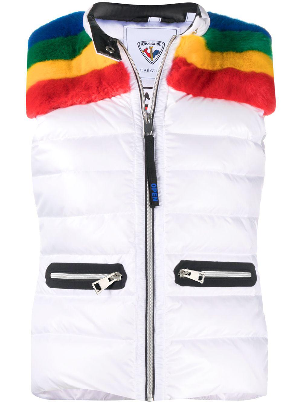 padded zip-up down gilet by ROSSIGNOL