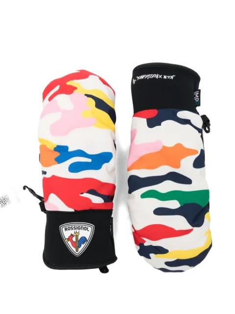 x JCC camo-print mittens by ROSSIGNOL