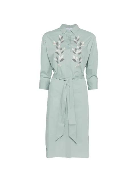 embroidered tie-waist midi dress by ROSSO 35