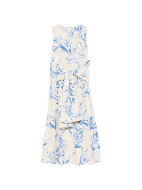 floral-print tie midi dress by ROSSO 35