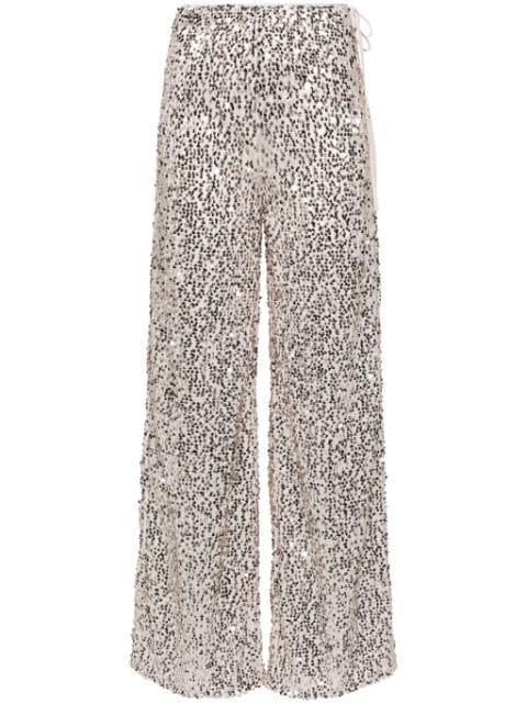 Net sequin straight-leg trousers by ROTATE BIRGER CHRISTENSEN