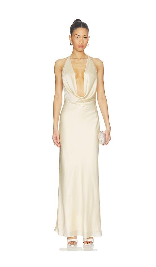 ROTATE Chiffon Halter Dress in Yellow by ROTATE BIRGER CHRISTENSEN
