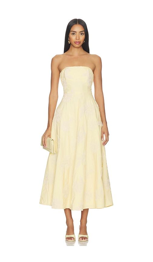 ROTATE Flower Strapless Dress in Yellow by ROTATE BIRGER CHRISTENSEN