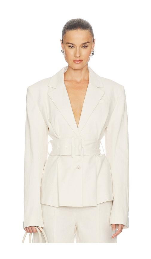 ROTATE Linen Suiting Blazer in Beige by ROTATE BIRGER CHRISTENSEN