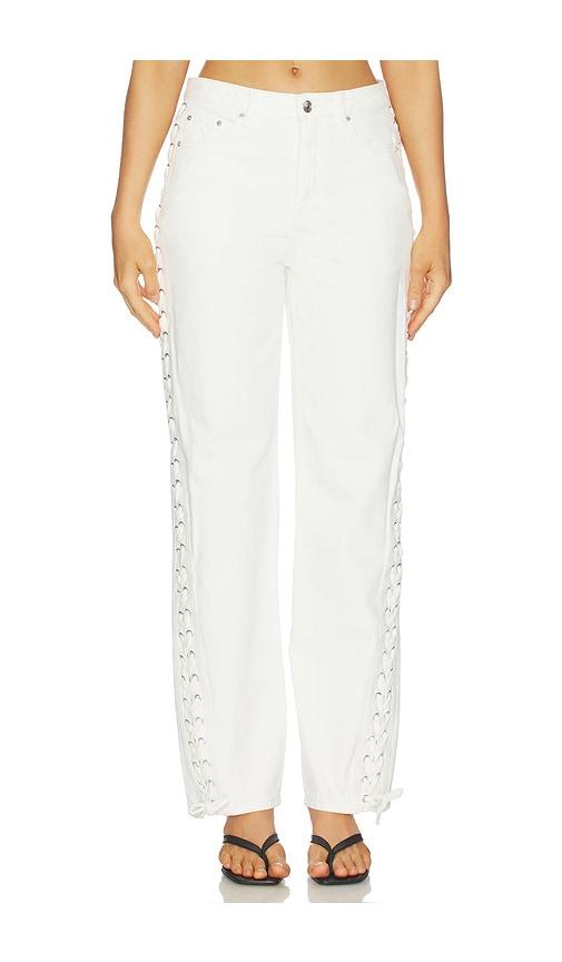 ROTATE Loose Fit Laced Jeans in White by ROTATE BIRGER CHRISTENSEN