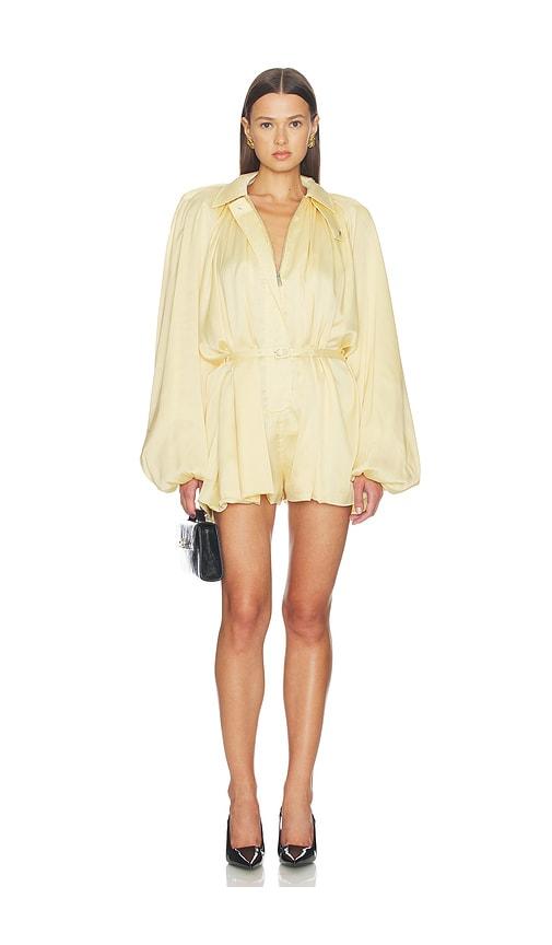 ROTATE Satin Jumpsuit in Lemon by ROTATE BIRGER CHRISTENSEN