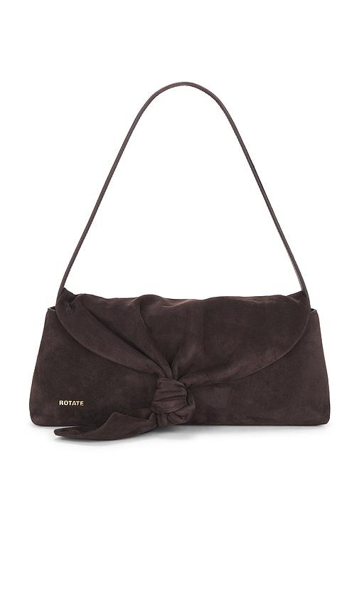 ROTATE Suede Knot Scarf Bag in Chocolate by ROTATE BIRGER CHRISTENSEN