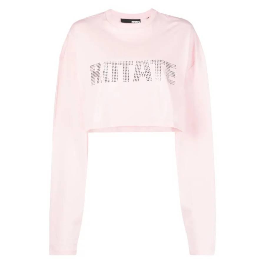Rotate Ladies Almond Blossom Sequin Embroidered Crop Top by ROTATE BIRGER CHRISTENSEN
