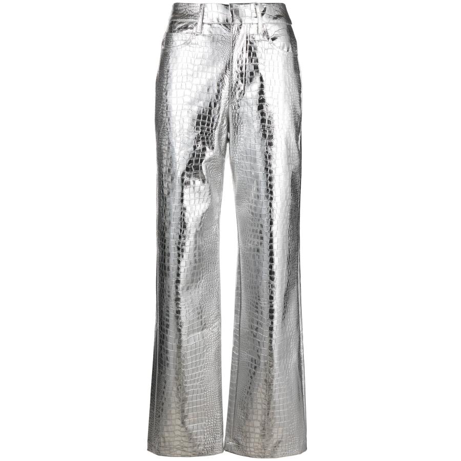 Rotate Ladies Silver Embossed Crocodile Skin Effect Trousers by ROTATE BIRGER CHRISTENSEN
