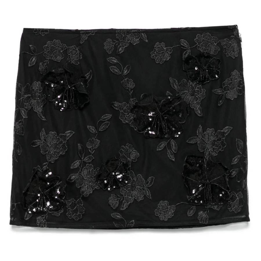 Rotate Mesh Flower Embroidered Mini Skirt by ROTATE BIRGER CHRISTENSEN