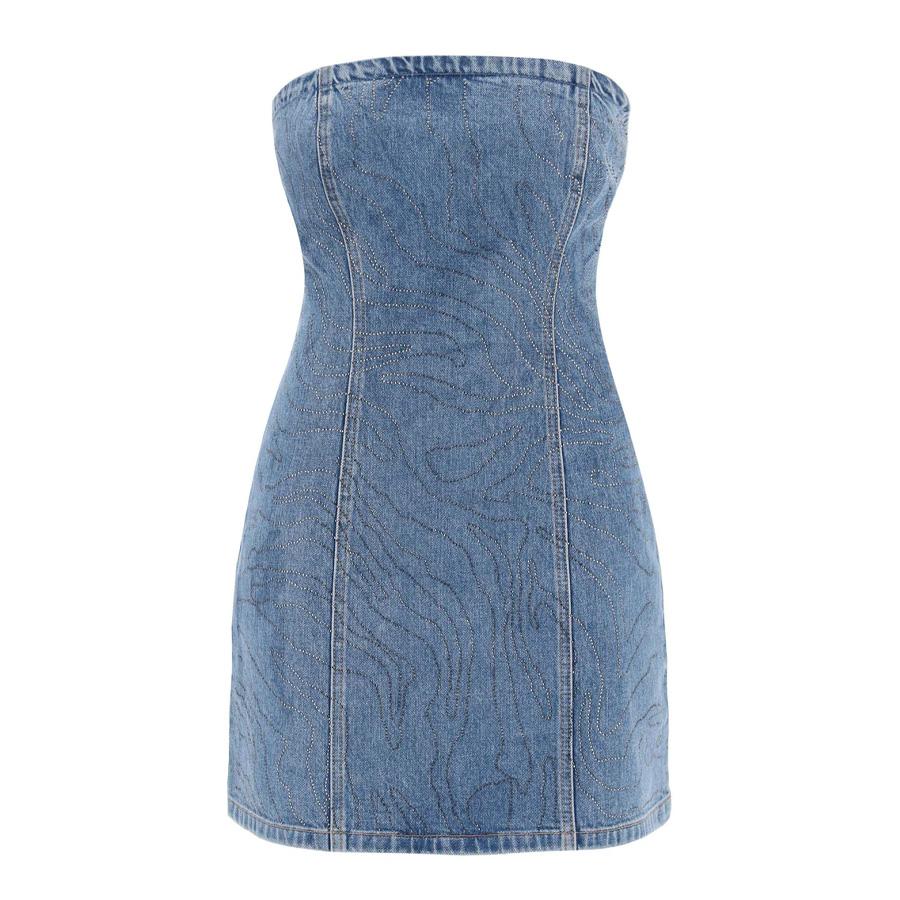 Rotate Rhinestone Denim Dress by ROTATE BIRGER CHRISTENSEN