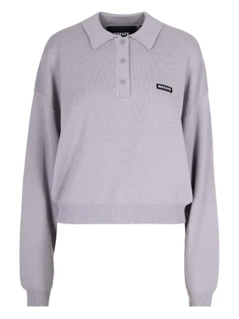 Slinky Knit buttoned polo top by ROTATE BIRGER CHRISTENSEN