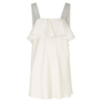 Women's Sateen Twill Ruffle Square-Neck Mini Dress by ROTATE BIRGER CHRISTENSEN