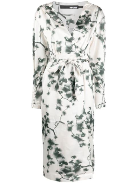 abstract floral-print midi dress by ROTATE BIRGER CHRISTENSEN
