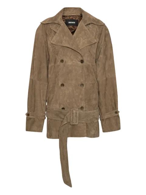 belted oversize suede jacket by ROTATE BIRGER CHRISTENSEN