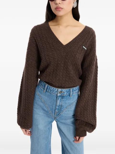 cable V-neck sweater by ROTATE BIRGER CHRISTENSEN