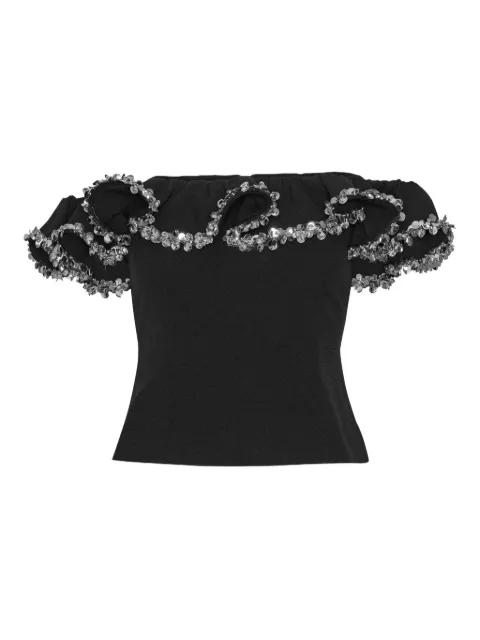 crepe ruffle top by ROTATE BIRGER CHRISTENSEN