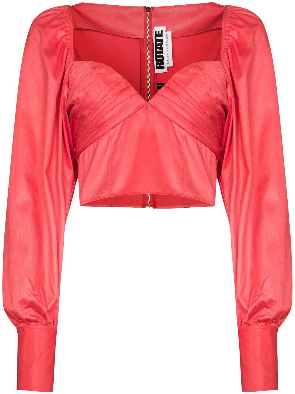 deep V-neck ruched blouse by ROTATE BIRGER CHRISTENSEN