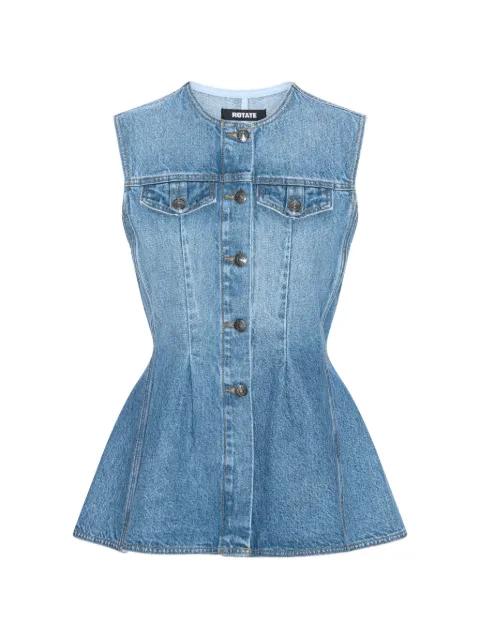 flared-hem denim vest by ROTATE BIRGER CHRISTENSEN