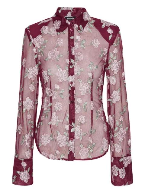 floral-embroidered mesh shirt by ROTATE BIRGER CHRISTENSEN