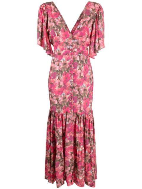floral-print V-neck dress by ROTATE BIRGER CHRISTENSEN