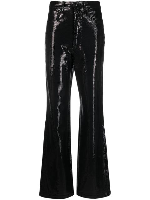 foil jersey straight-leg trousers by ROTATE BIRGER CHRISTENSEN