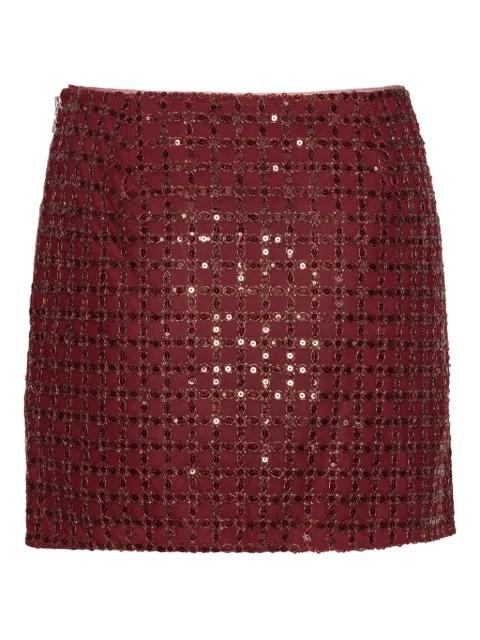 grid-pattern sequin-embellished mini skirt by ROTATE BIRGER CHRISTENSEN