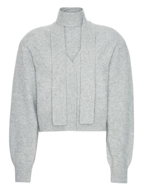 keyhole-neckline balloon-sleeve cardigan by ROTATE BIRGER CHRISTENSEN