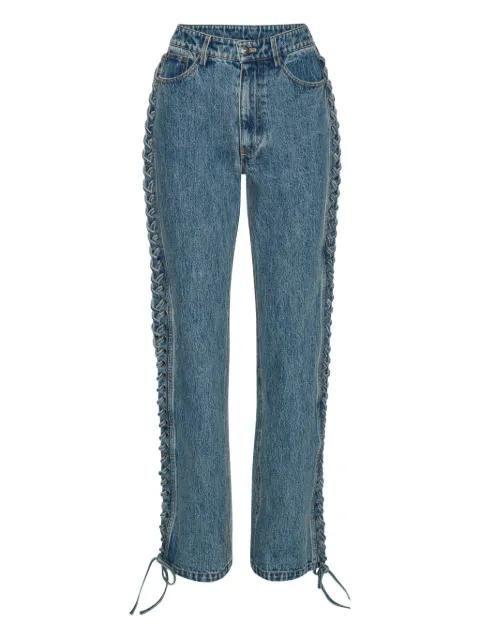 laced straight-leg jeans by ROTATE BIRGER CHRISTENSEN