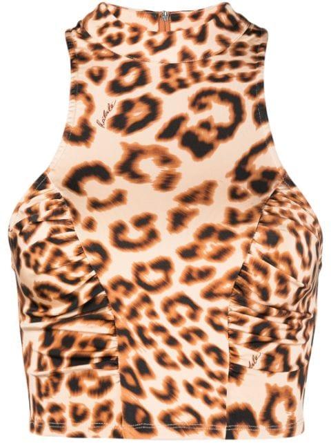 leopard-pattern crop top by ROTATE BIRGER CHRISTENSEN