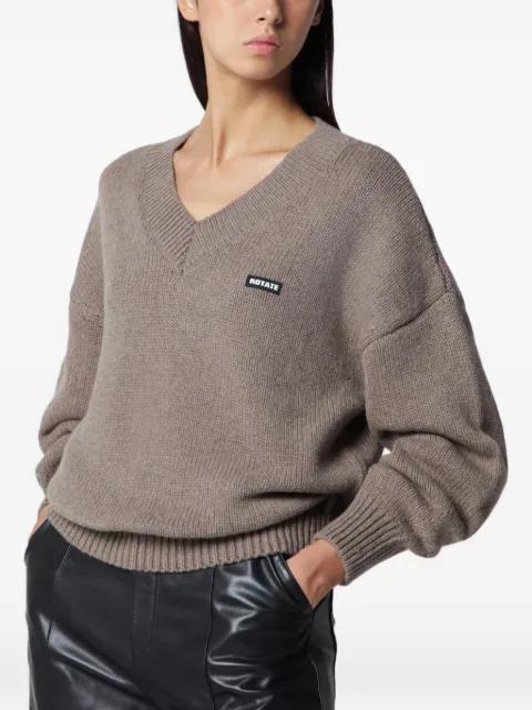 logo-patch V-neck sweater by ROTATE BIRGER CHRISTENSEN