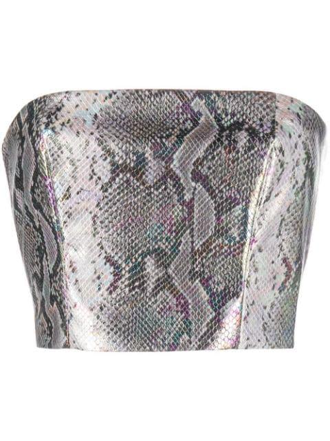 metallic snakeskin bandeau top by ROTATE BIRGER CHRISTENSEN