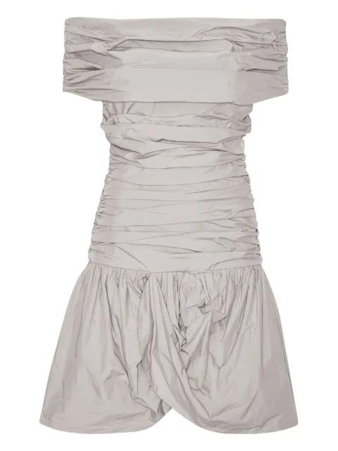 off-the-shoulder ruched mini dress by ROTATE BIRGER CHRISTENSEN