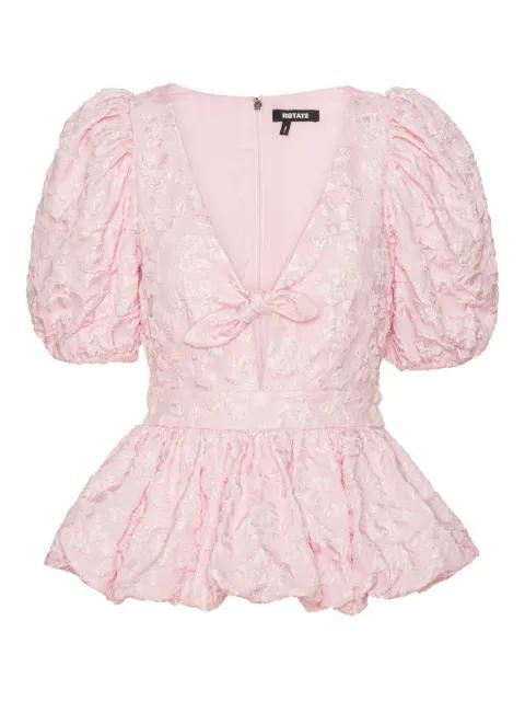 puff-sleeve jacquard top by ROTATE BIRGER CHRISTENSEN