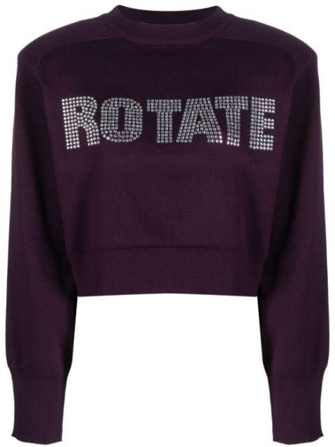 rhinestone-embellished logo-appliqué sweatshirt by ROTATE BIRGER CHRISTENSEN