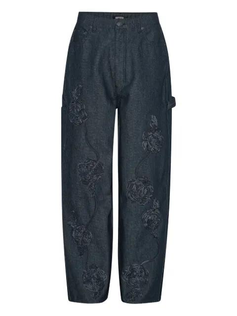rose-embroidery five-pocket jeans by ROTATE BIRGER CHRISTENSEN