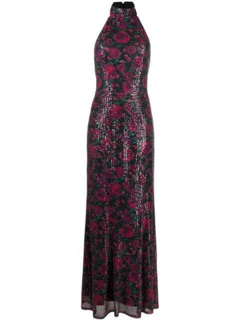 rose-pattern sequin maxi dress by ROTATE BIRGER CHRISTENSEN