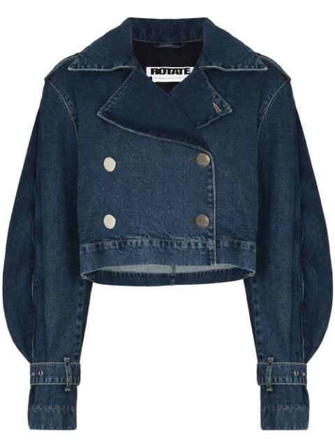 ruffle-trim cropped denim jacket by ROTATE BIRGER CHRISTENSEN