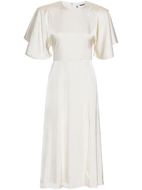 satin midi slit dress by ROTATE BIRGER CHRISTENSEN
