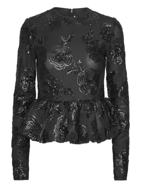 sequin-embellished peplum-hem top by ROTATE BIRGER CHRISTENSEN
