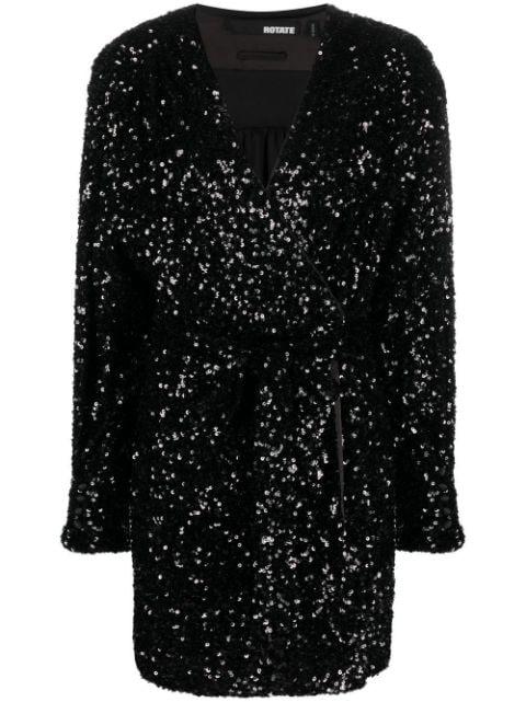 sequin-embellished wrap minidress by ROTATE BIRGER CHRISTENSEN