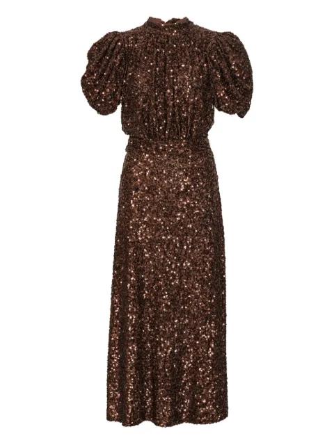 sequin-embellishment puff-sleeve midi dress by ROTATE BIRGER CHRISTENSEN