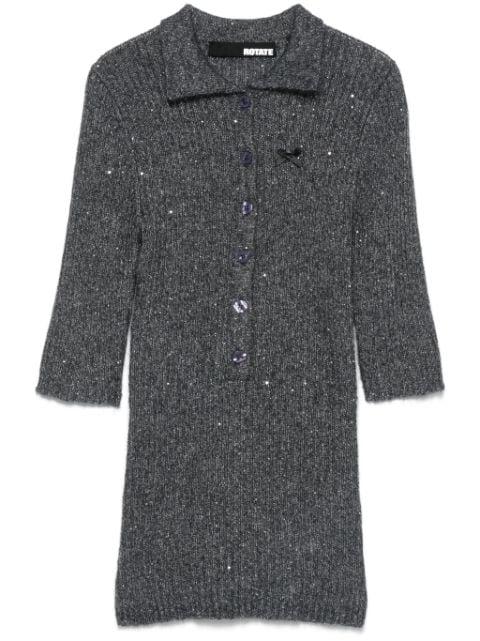 sequin knit polo shirt by ROTATE BIRGER CHRISTENSEN