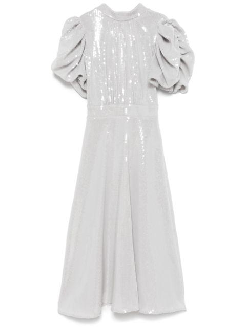 sequined puff-sleeve midi dress by ROTATE BIRGER CHRISTENSEN