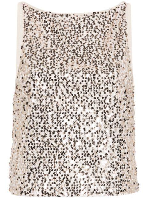 sequinned mesh tank top by ROTATE BIRGER CHRISTENSEN